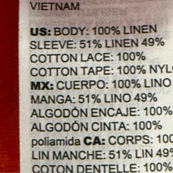 Chico's Vibrant Women’s Blouse Textured Sleeves 1 medium Coral Linen Beachy - Picture 4 of 9